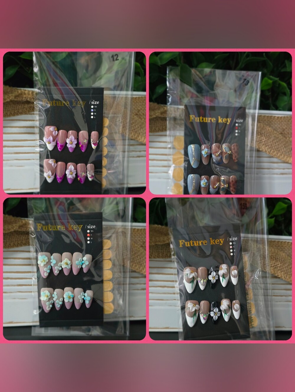 Set of 4 Small Premium Press On Nails - Brand New! Handmade Acrylic